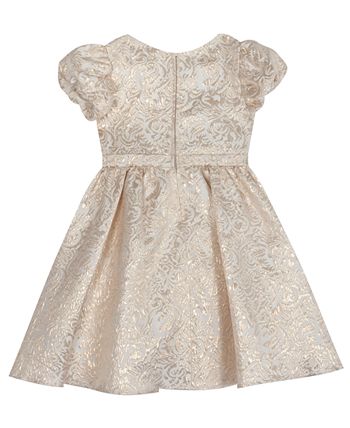 Rare Editions Toddler Lurex Brocade Puff Sleeve Dress with Bow