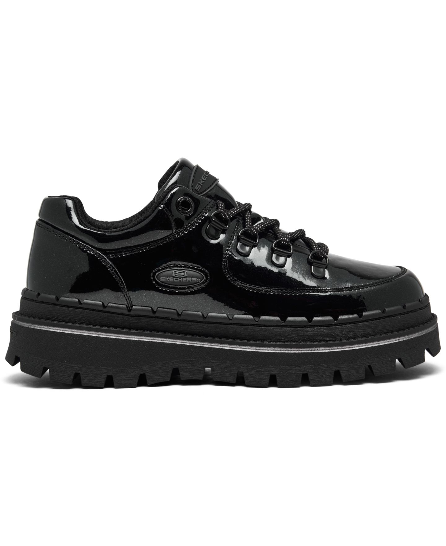 Женские кроссовки Skechers Jammers - Cool Block Fashion Lace-Up Platform Casual, цвет: Чёрный — фото 2