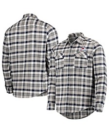 Men's Navy, Gray Colorado Avalanche Ease Plaid Button-Up Long Sleeve Shirt