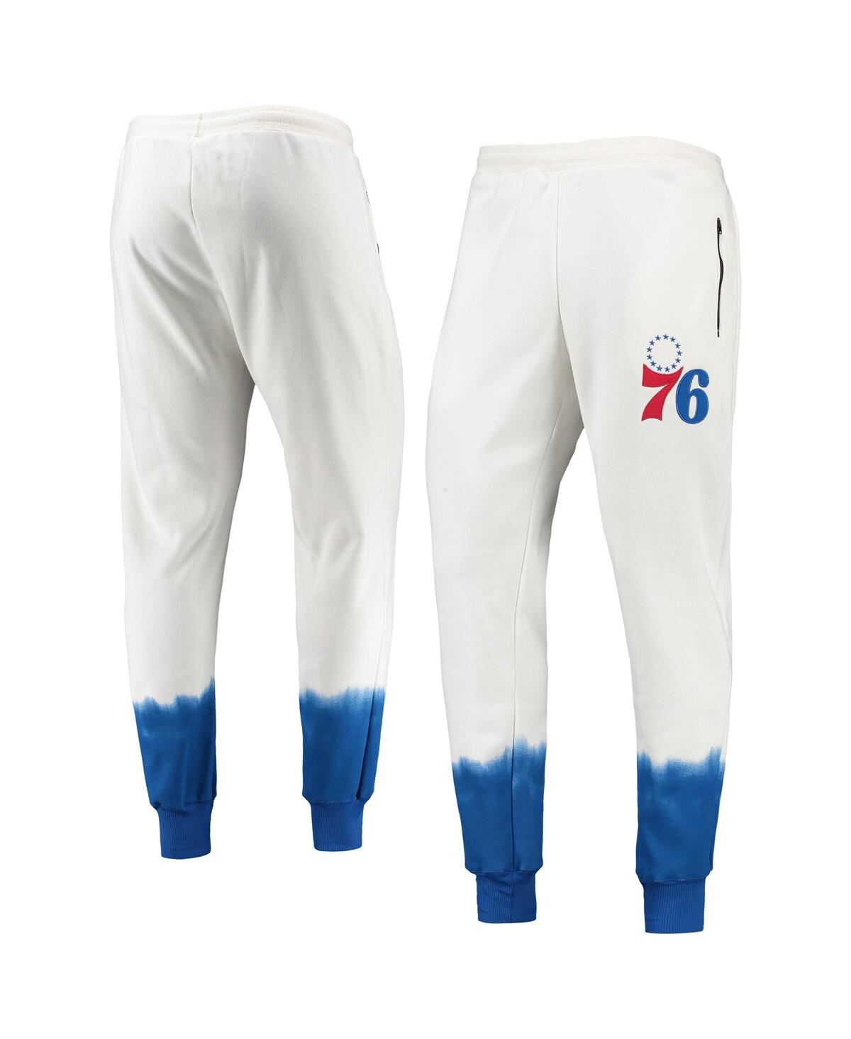 Men's Oatmeal Philadelphia 76ers Double Dribble Tie-Dye Fleece Jogger Pants - Oatmeal