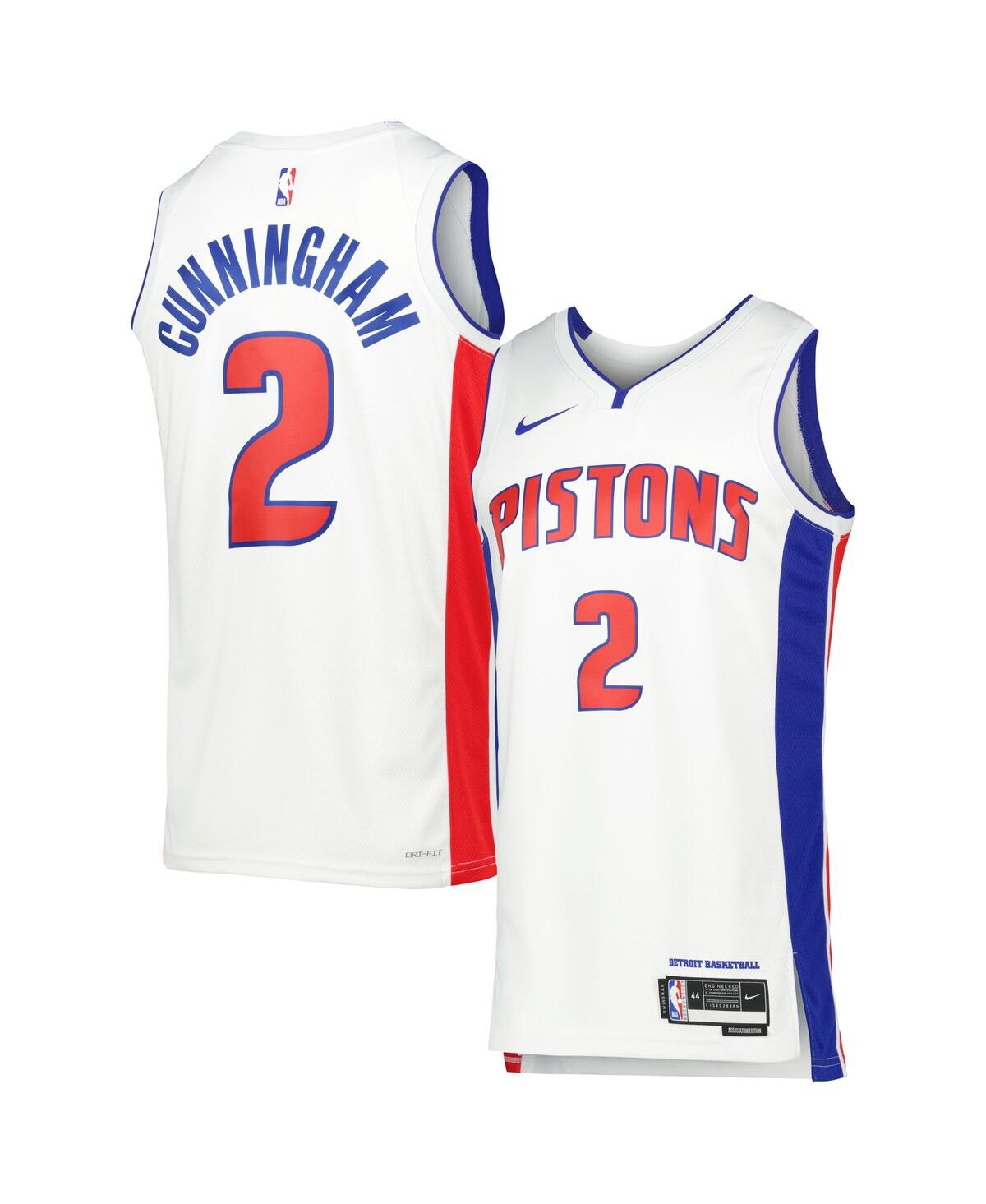 Men's and Women's Nike Cade CunninghamDetroit Pistons Swingman Jersey - Icon Edition - White