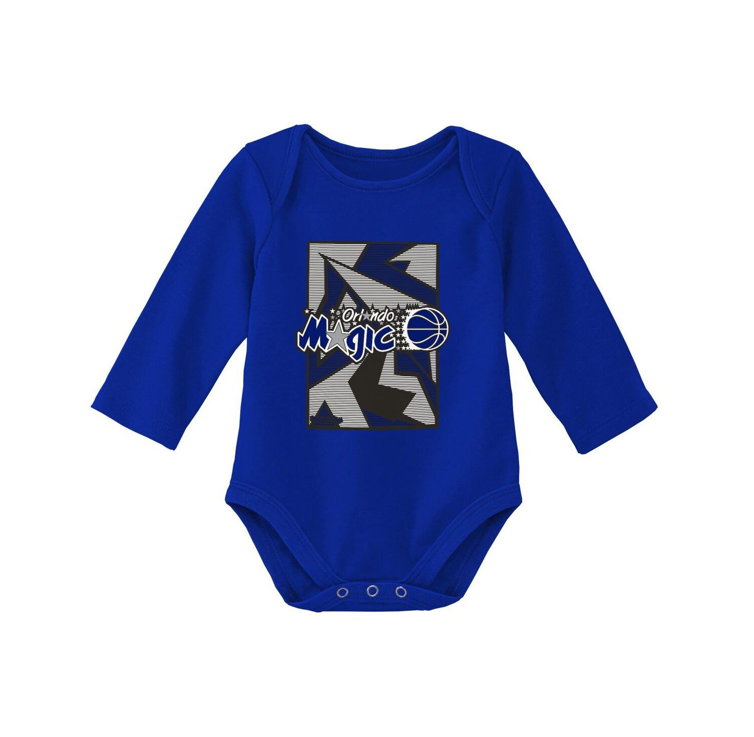 Infant Boys and Girls Black, Blue Orlando Magic Hardwood Classics Bodysuits and Cuffed Knit Hat Set