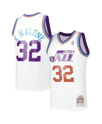 Men s Mitchell Ness Karl Malone White Utah Jazz 1991 92 Hardwood Classics Reload 3.0 Swingman Jersey Macy s