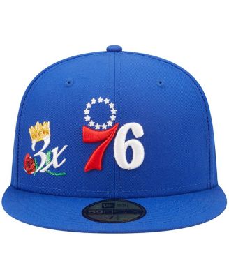 Men's Royal Philadelphia 76ers 3x NBA Finals Champions Crown 59FIFTY Fitted Hat