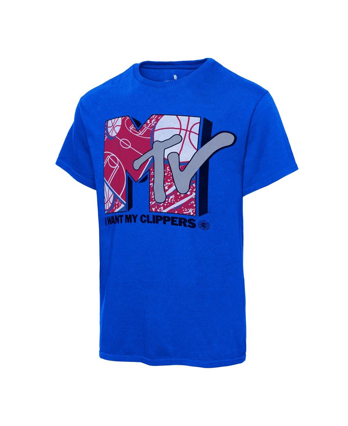 Shop Junk Food Men's  Royal La Clippers Nba X Mtv I Want My T-shirt