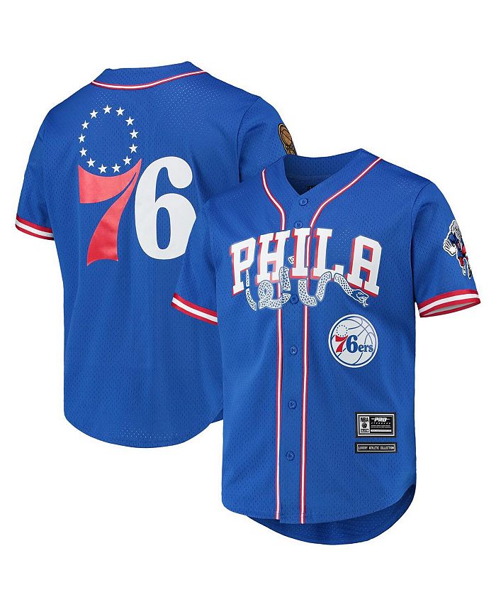 Pro Standard Men's Royal Philadelphia 76ers Capsule Baseball ButtonUp