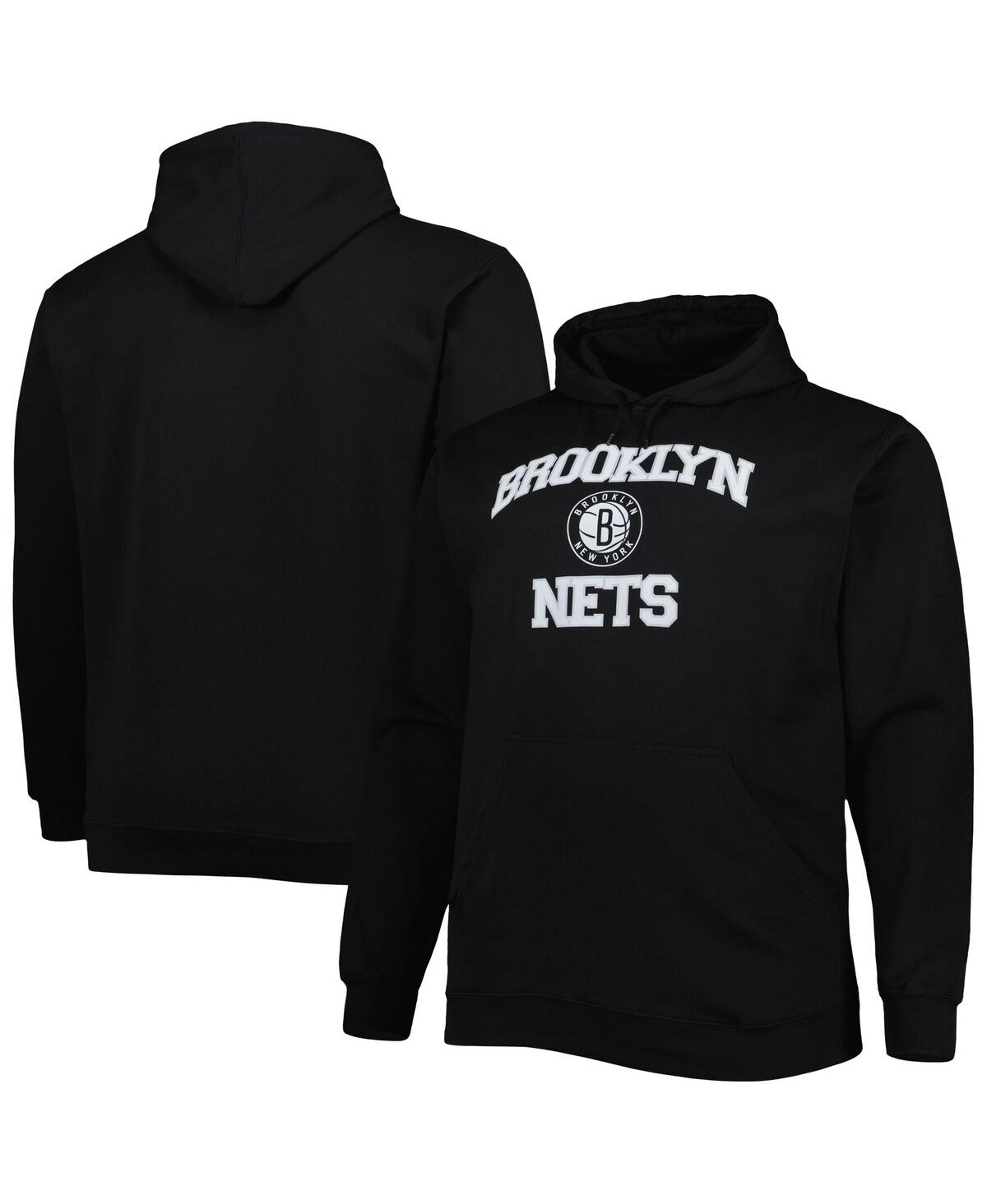 Shop Profile Men's Black Brooklyn Nets Big And Tall Heart And Soul Pullover Hoodie