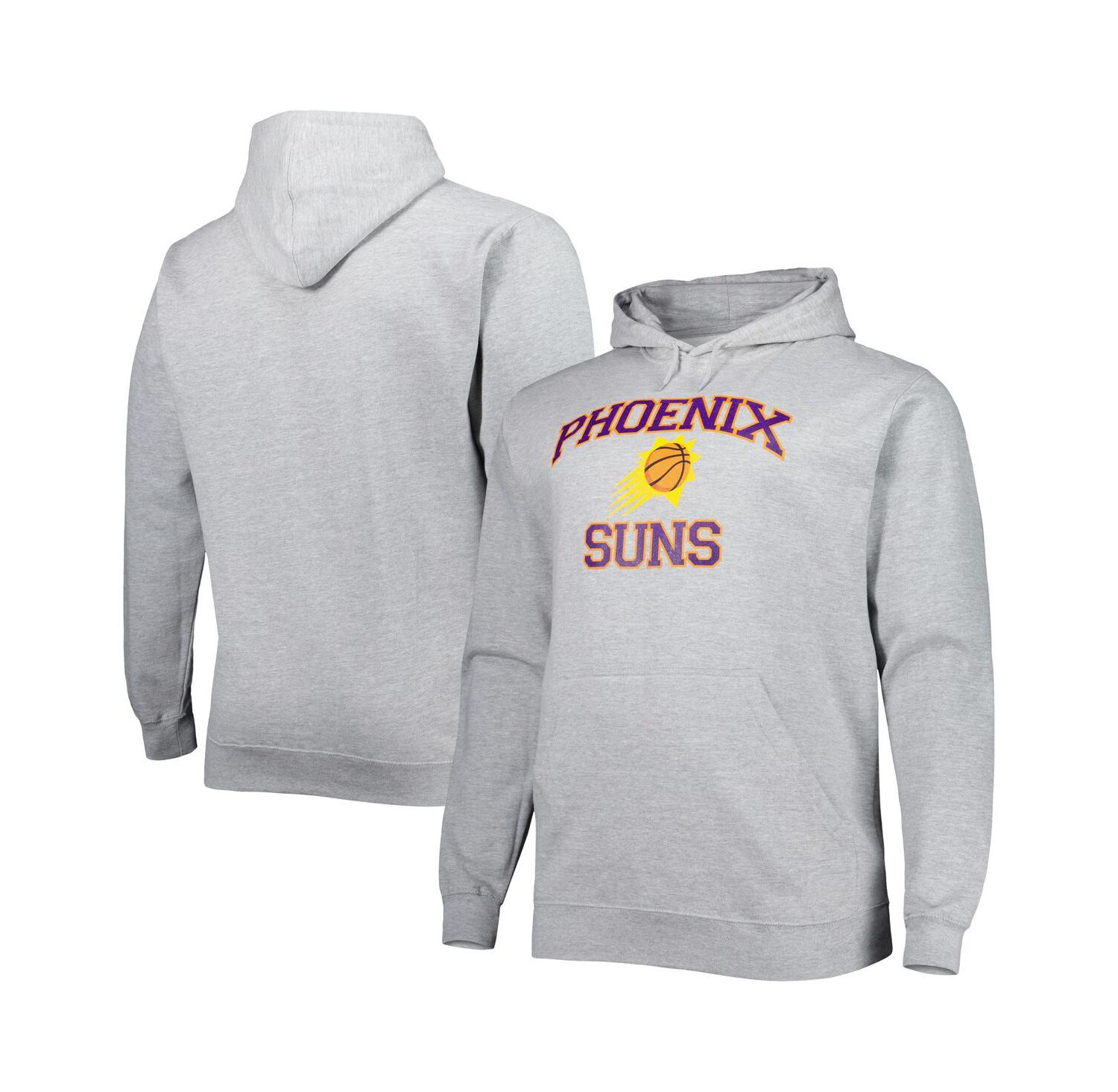 Men's Heathered Gray Phoenix Suns Big and Tall Heart and Soul Pullover Hoodie