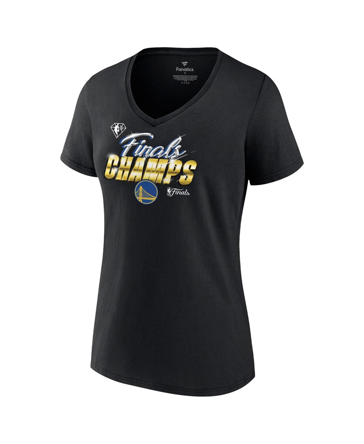 Women's FanaticsGolden State Warriors 2022 Nba Finals Champions Forward Roster Signature V-Neck T-shirt - Black