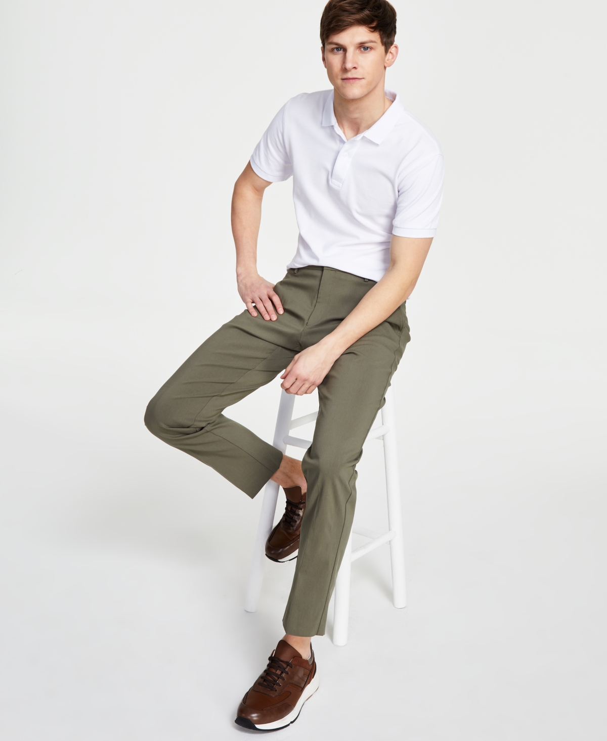 Tommy Hilfiger Men's Modern-Fit Flex Stretch Comfort Solid Performance Pants | Smart
