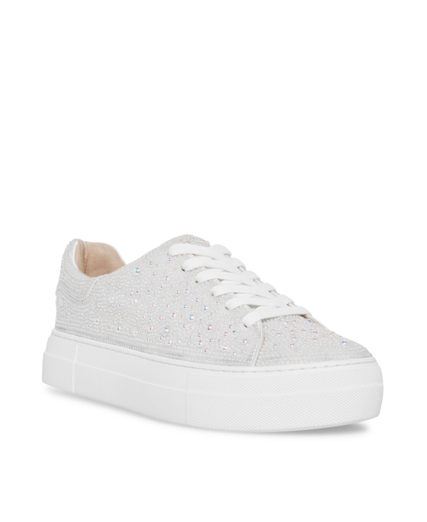 Женские кроссовки Betsey Johnson Sidny Lace-Up Rhinestone Platform, цвет: Жемчужный — фото 1