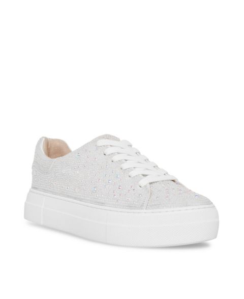 Женские кроссовки Betsey Johnson Sidny Lace-Up Rhinestone Platform, цвет: Жемчужный