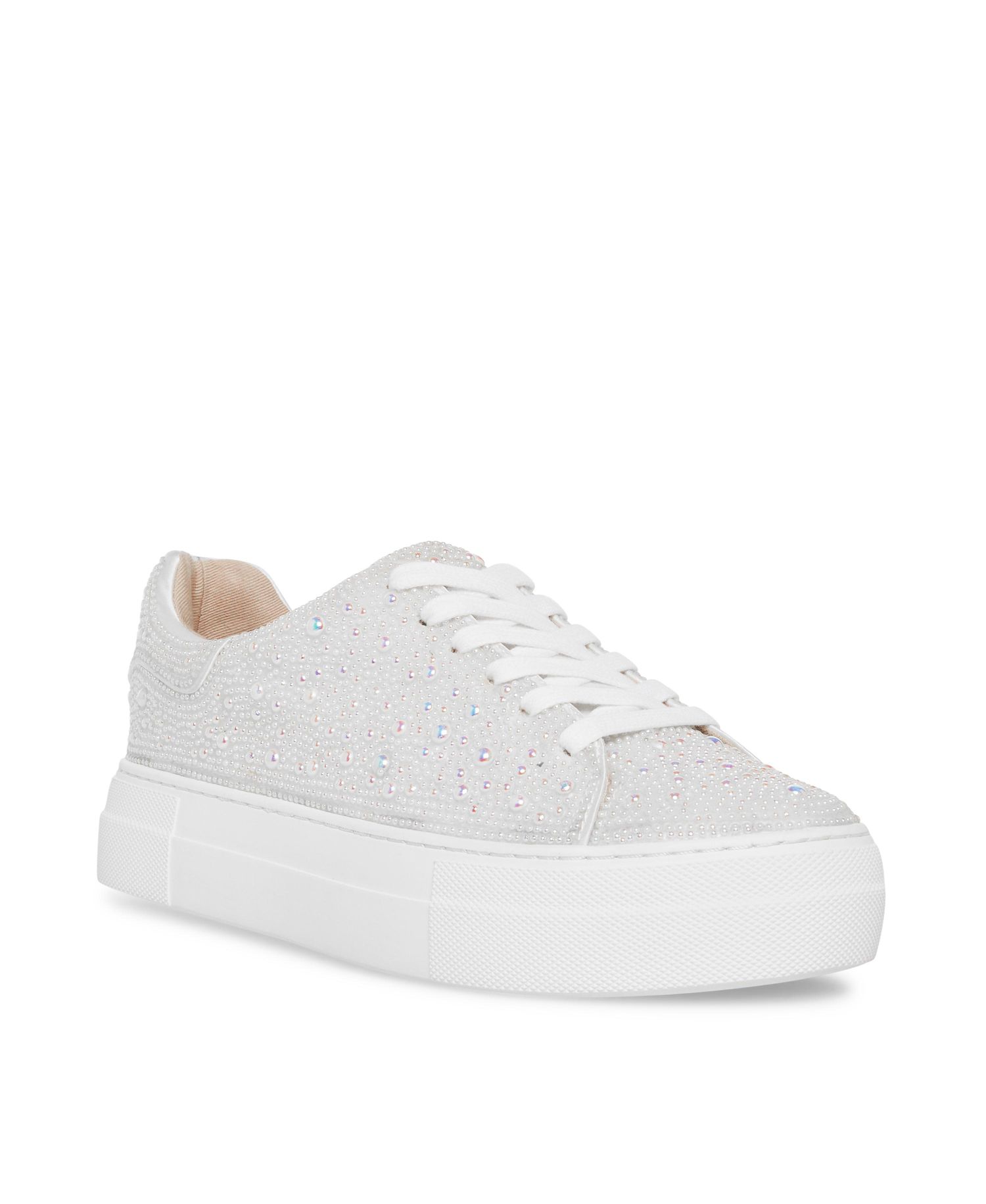 Betsey Johnson Sidny Lace-Up Rhinestone Platform Sneakers