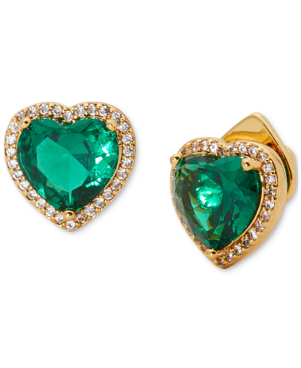 Kate Spade New York Cubic Zirconia Heart Halo Stud Earrings - Emerald