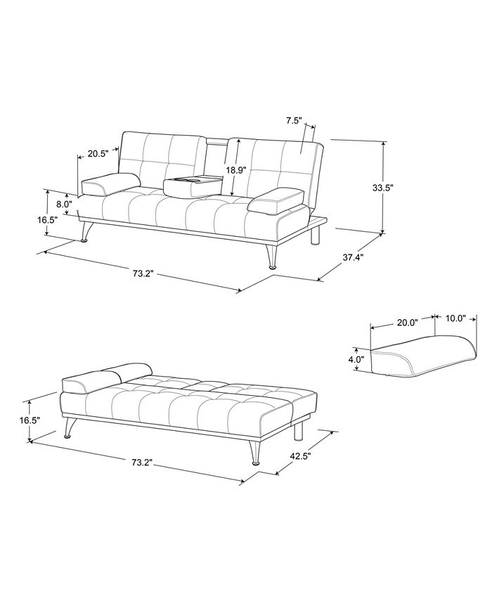 Lifestyle Solutions Serta Miami Convertible Futon Macy's