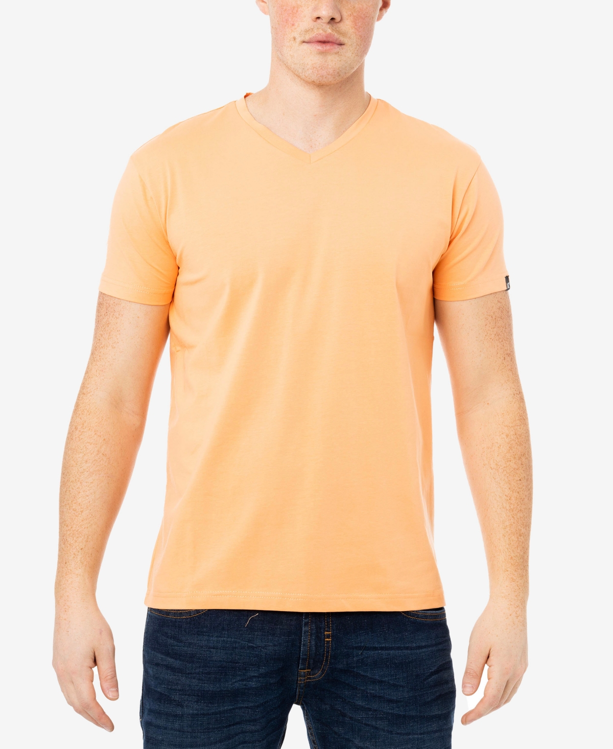 X-Ray Men's Basic V-Neck Short Sleeve T-shirt - Cantaloupe