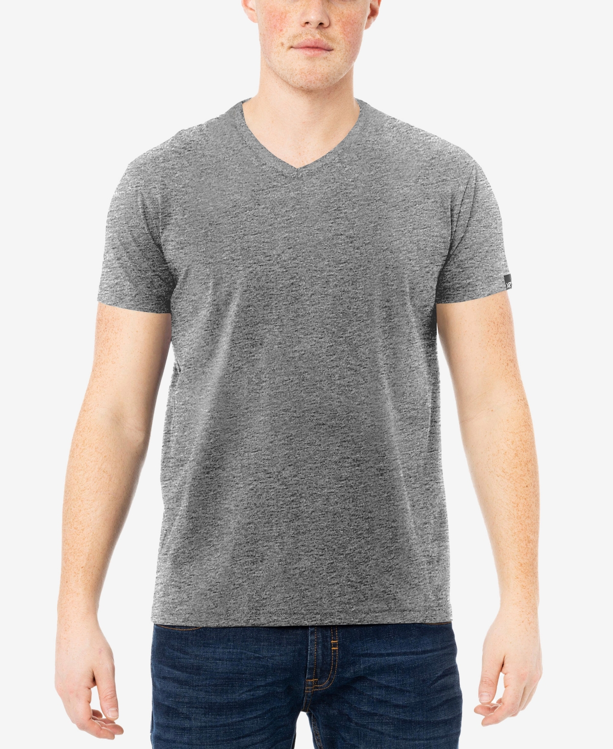 X-Ray Men's Basic V-Neck Short Sleeve T-shirt - Charcoal
