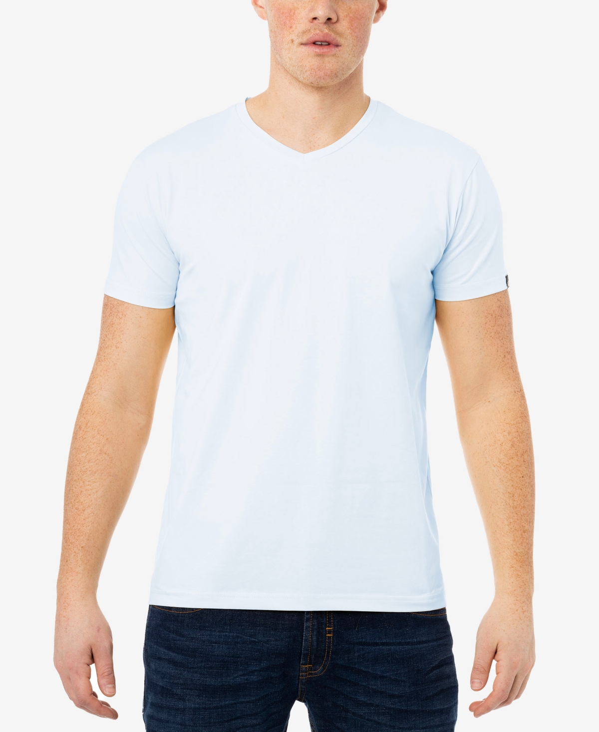 X-Ray Men's Basic V-Neck Short Sleeve T-shirt - Light blue