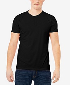 Men's Basic Henley Neck Short Sleeve T-shirt
