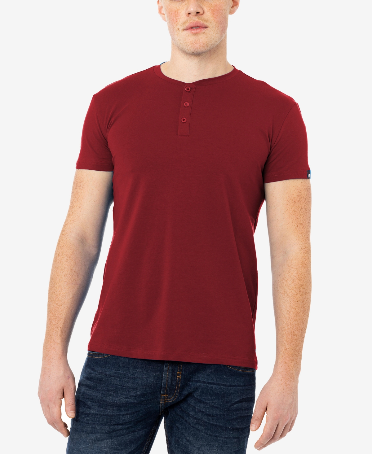 Men's Basic Henley Neck Short Sleeve T-shirt - Sand