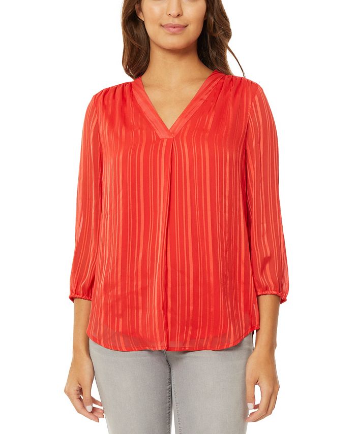 Jones New York Women's VNeck Pleat Front Tunic Top & Reviews Women