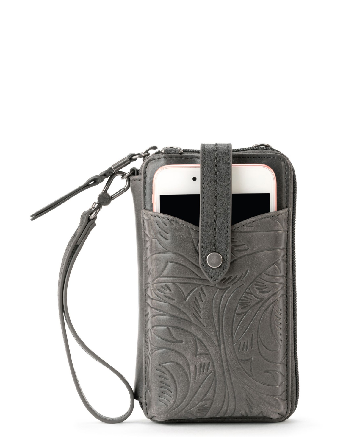 Women's Silverlake Smartphone Crossbody Handbag - Slate Leaf Embossed