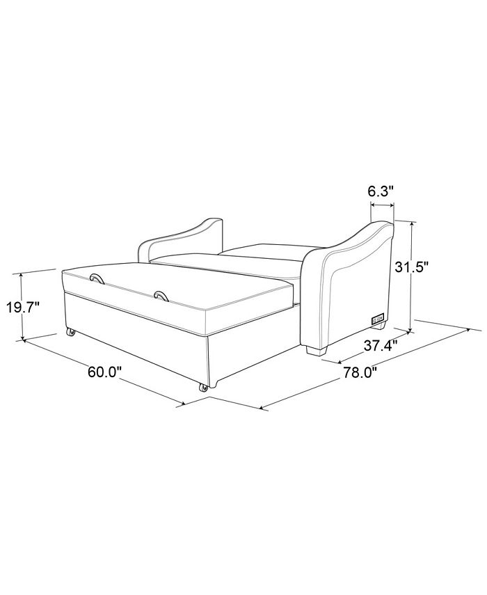 Lifestyle Solutions Serta Mayson Convertible Sofa with Power and USB