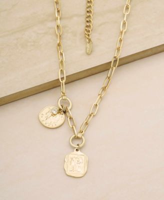 Double Medallion Chain Necklace