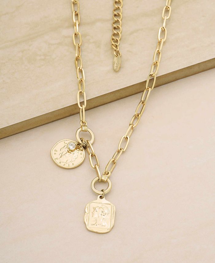 ETTIKA Double Medallion Chain Necklace - Macy's