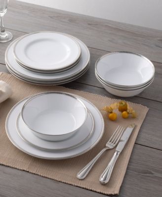 Whiteridge Platinum 12-Piece Dinnerware Set, Service For 4