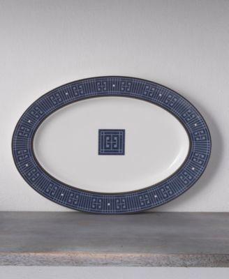 Infinity Blue Oval Platter, 14"