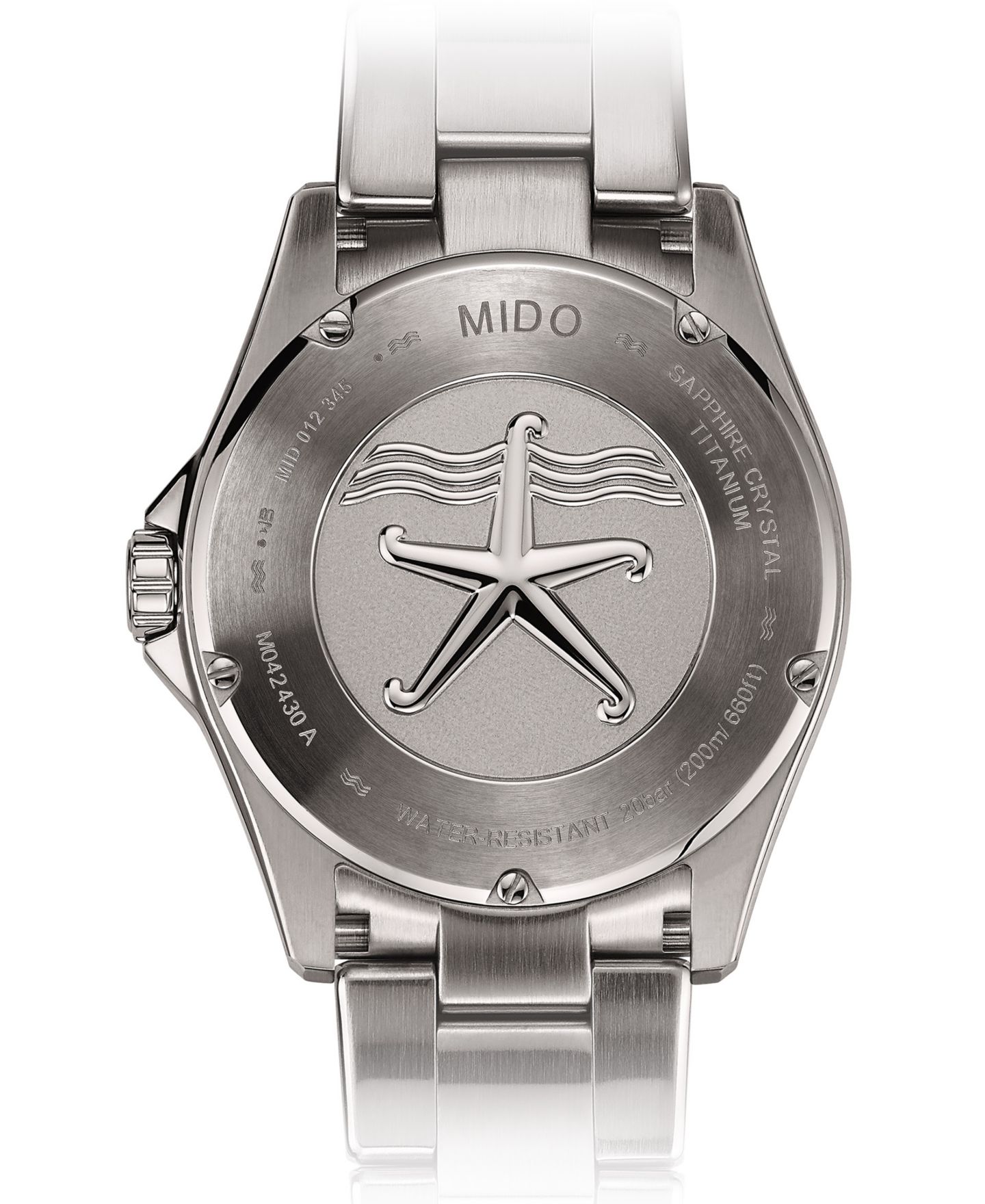 Мужские часы Mido Swiss Automatic Ocean Star Silver-Tone Titanium Bracelet Watch 43mm — фото 2