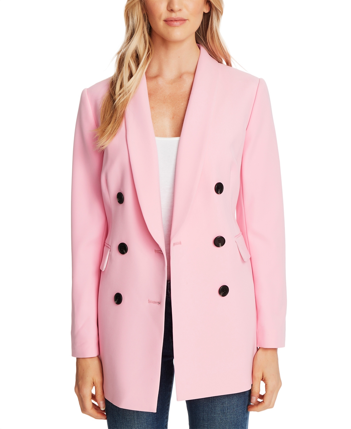 CeCe Women s Long Sleeve Double Breasted Twill Blazer Jacket Smart Closet
