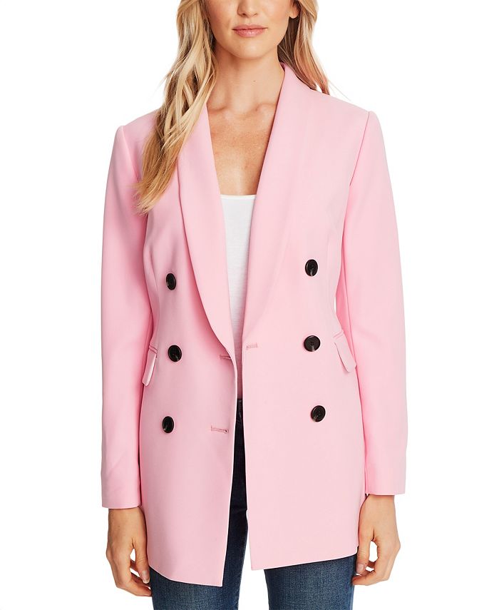 CeCe Women's Long Sleeve Double Breasted Twill Blazer Jacket - Macy's