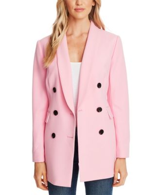 The Relaxed Double Breasted Long Blazer in Twill