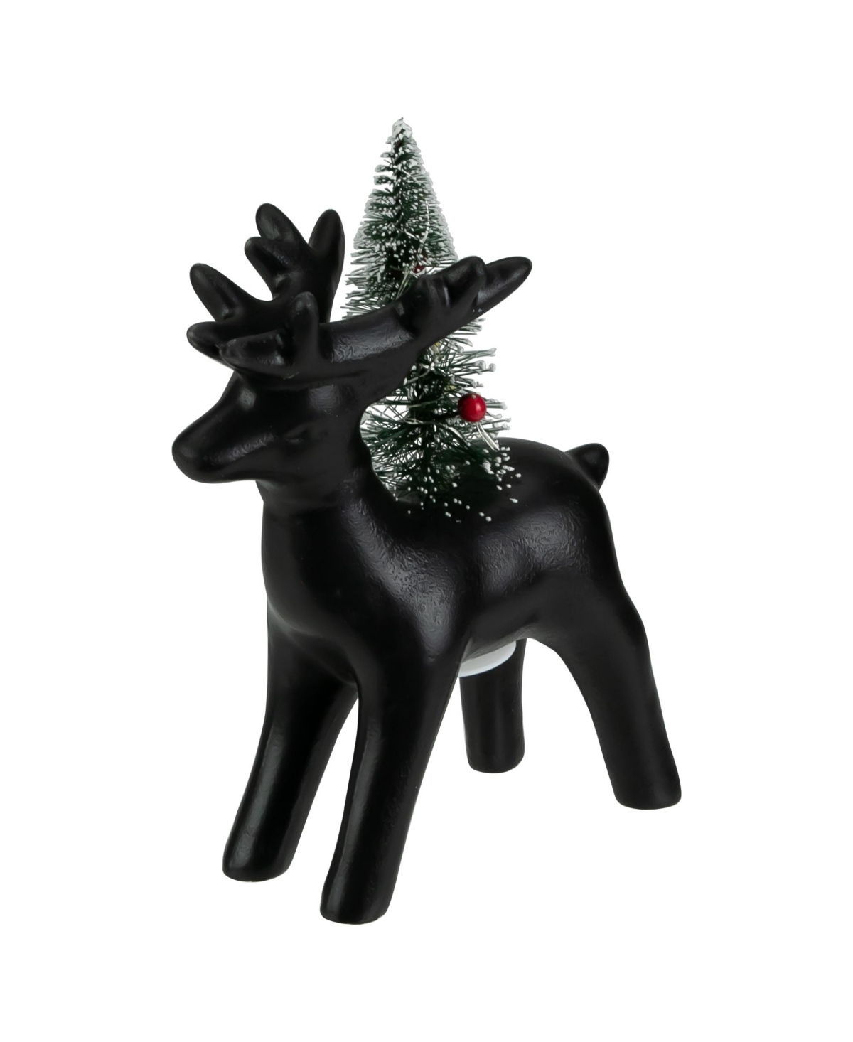 Northlight Led Lighted Ceramic Standing Reindeer With Christmas Tree Warm White Lights,