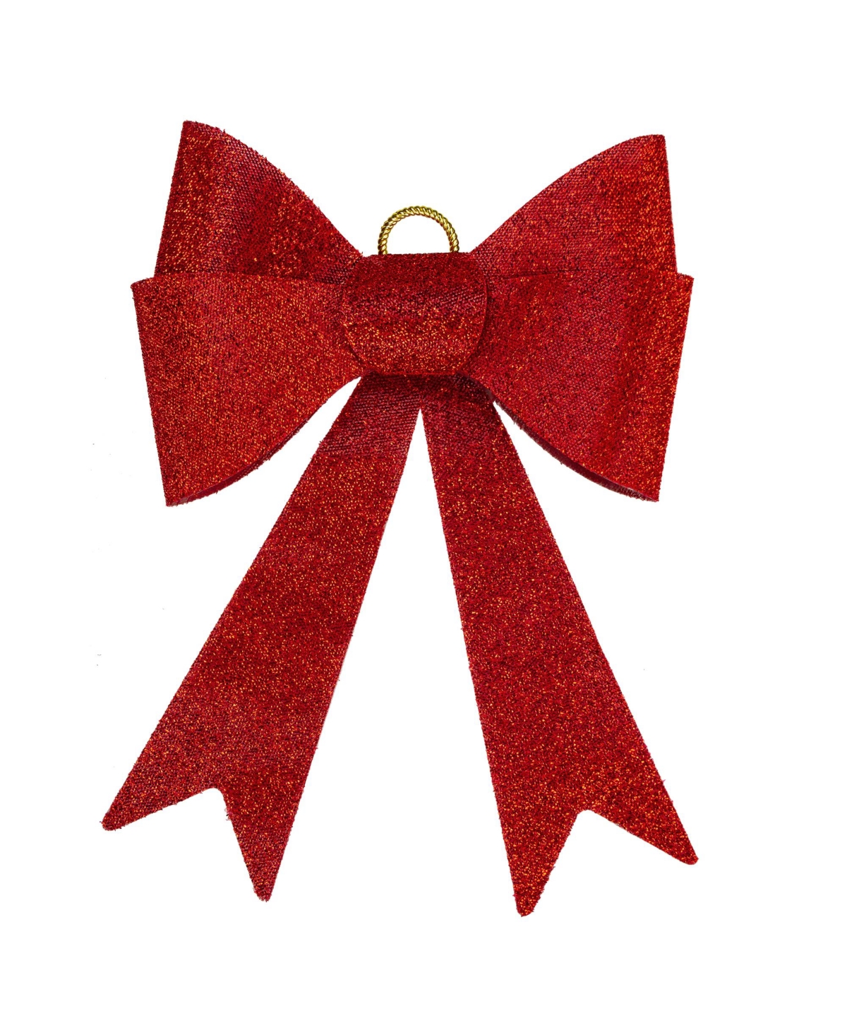 Northlight Led Lighted Tinsel Bow Christmas Decoration With Color Changing Lights, 23" In Red