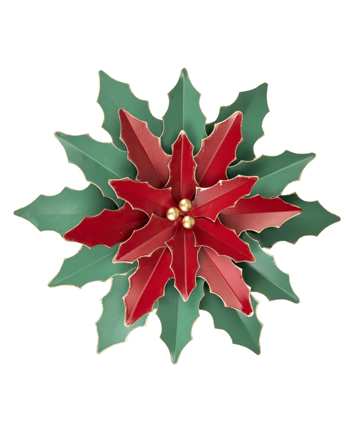 Northlight Large Metal Poinsettia Christmas Wall Hanging, 16.25" In Red