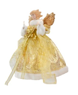 Lighted Angel With Wings Christmas Tree Topper With Clear Lights, 12"