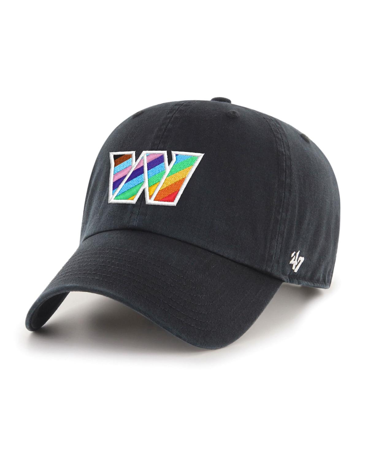 47 Brand Men's '47 Black Washington Commanders Logo Pride Clean Up Adjustable Hat