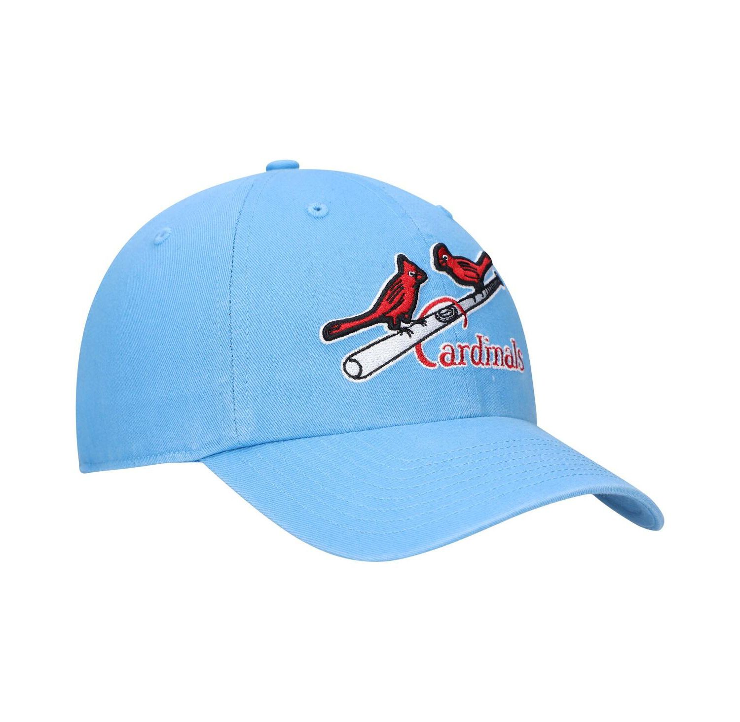 Men's Light Blue St. Louis Cardinals Logo Cooperstown Collection Clean Up Adjustable Hat