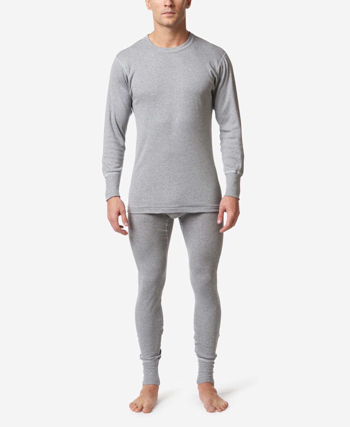 Мужской топ Stanfield's Premium Cotton Rib Thermal Long Sleeve Undershirt, цвет: Серый меланжевый — фото 3