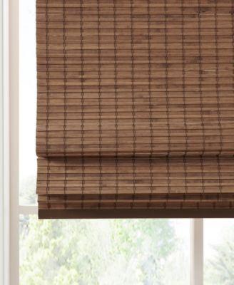Bamboo Light Filtering Roman Shade, Single Panel for Bedroom, light filtering 100% Natural bamboo window Roman Shades for Living Room, Width 29 length 64 inches, Cordless Lift/Pull Teak Window Panel