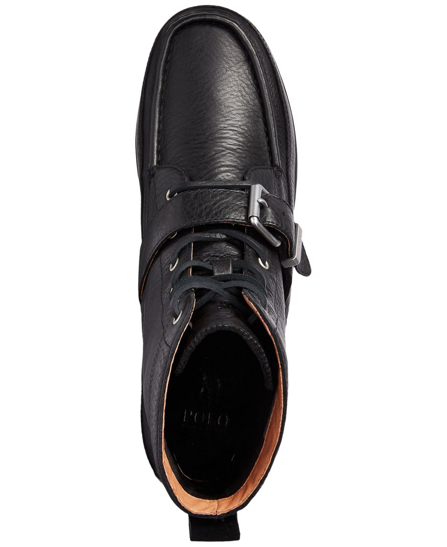 Мужские ботинки Polo Ralph Lauren Ranger Tumbled Leather Boot, цвет: Чёрный — фото 4
