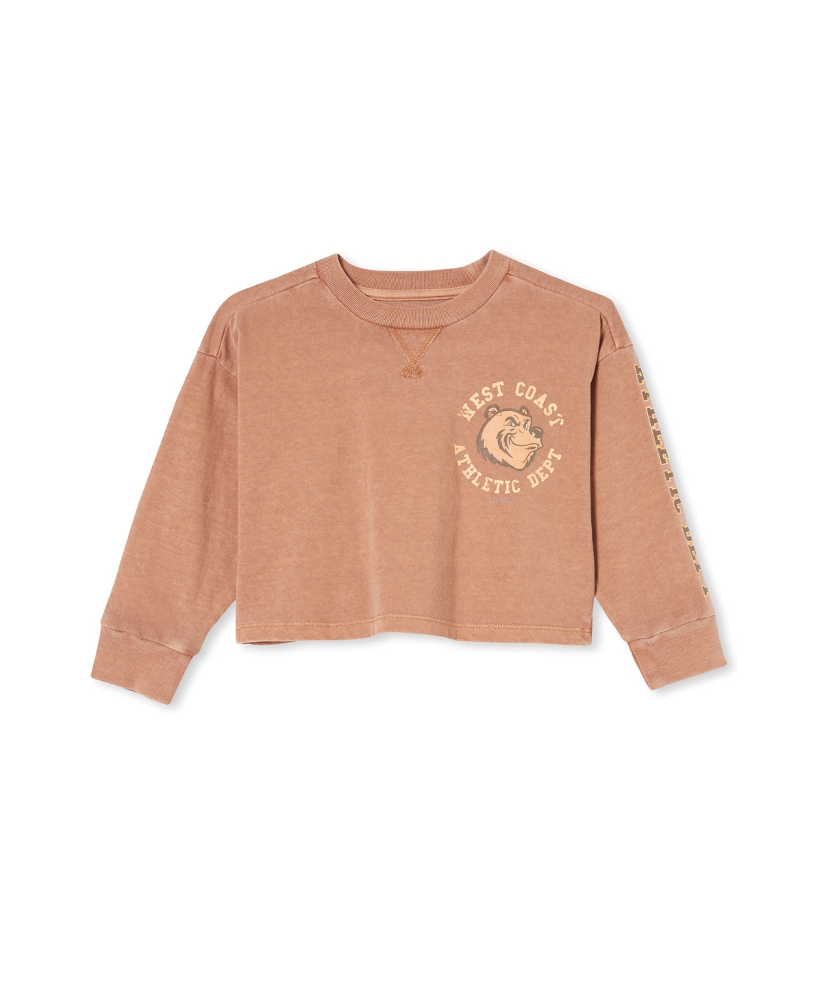 COTTON ON BIG GIRLS SCOUT CROPPED LONG SLEEVE T-SHIRT