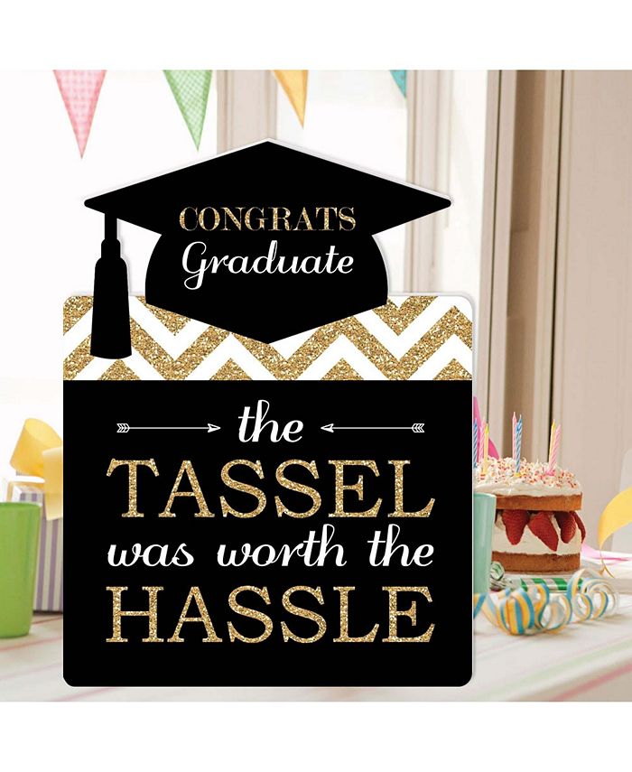 Big Dot of Happiness Gold - Tassel Worth the Hassle - Graduation Giant ...