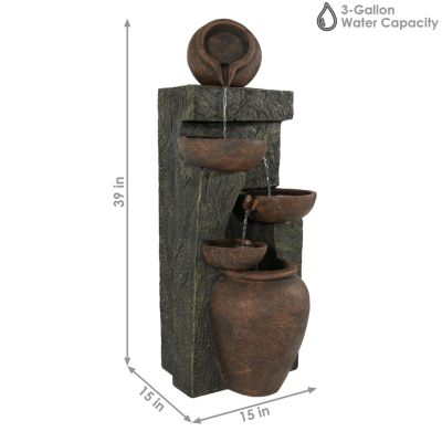 39-Inch Cascading Earthenware Pottery Stream Outdoor Water Fountain