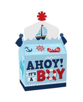 Ahoy It's A Boy Nautical Baby Shower Centerpieces - Pack Of 10 Fold & Flare Table Decor