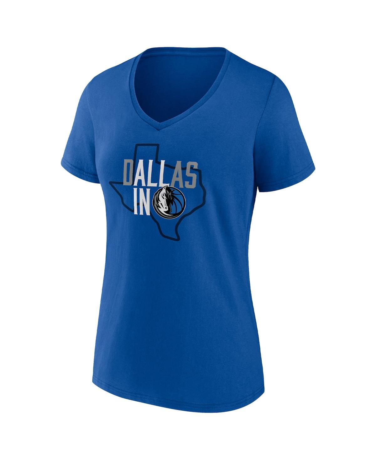 Women's FanaticsDallas Mavericks Hometown Collection All In V-Neck T-shirt - Blue