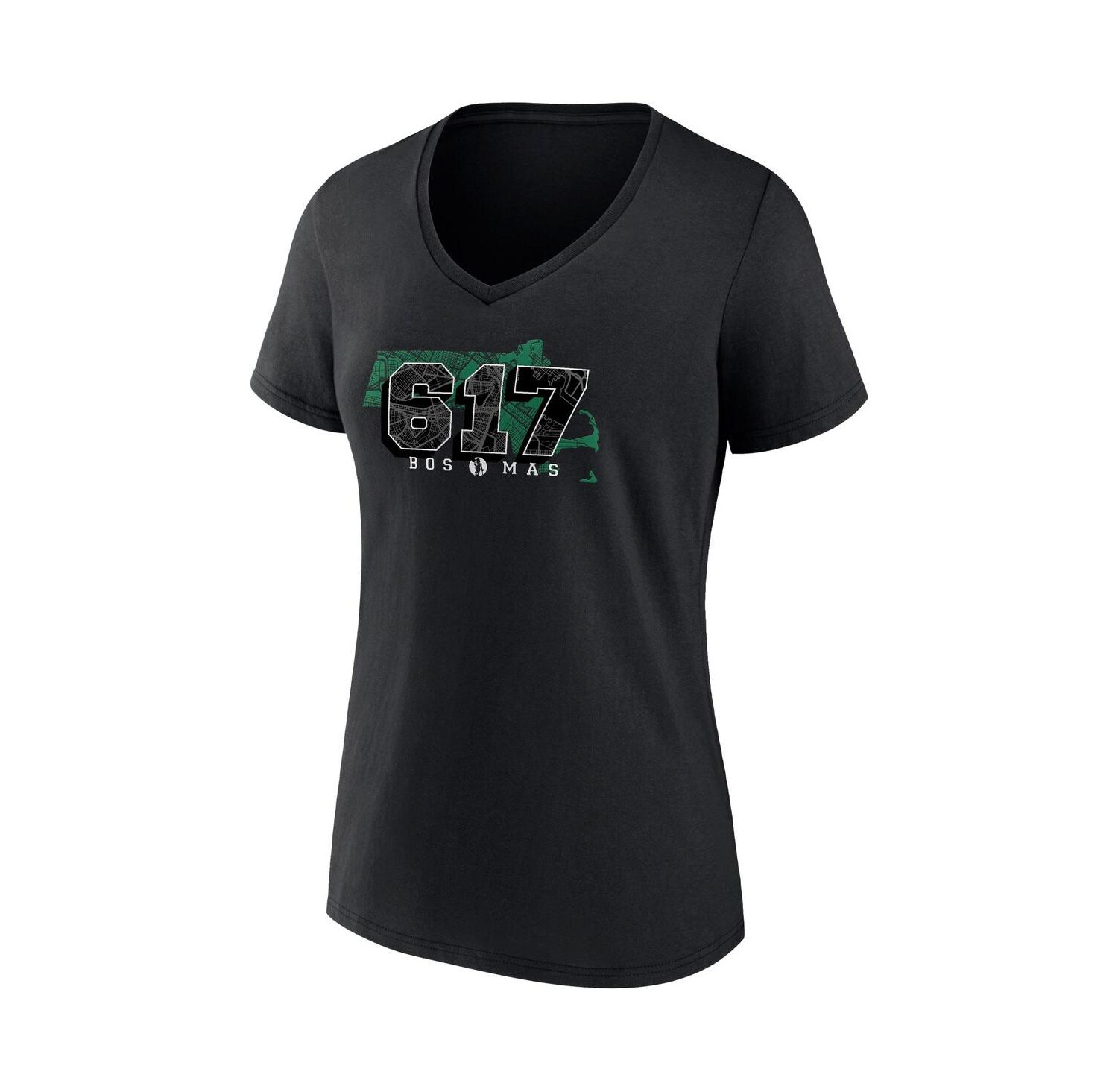 Women's Black Boston Celtics Hometown Collection 617 V-Neck T-shirt